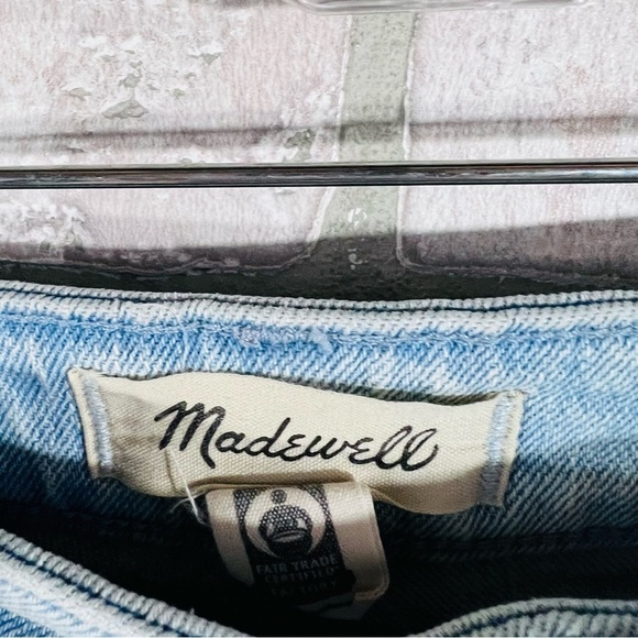 Madewell The Curvy Vintage Wide Leg Crop Raw Hem Ward Wash Jeans Size 25 - Picture 8 of 12